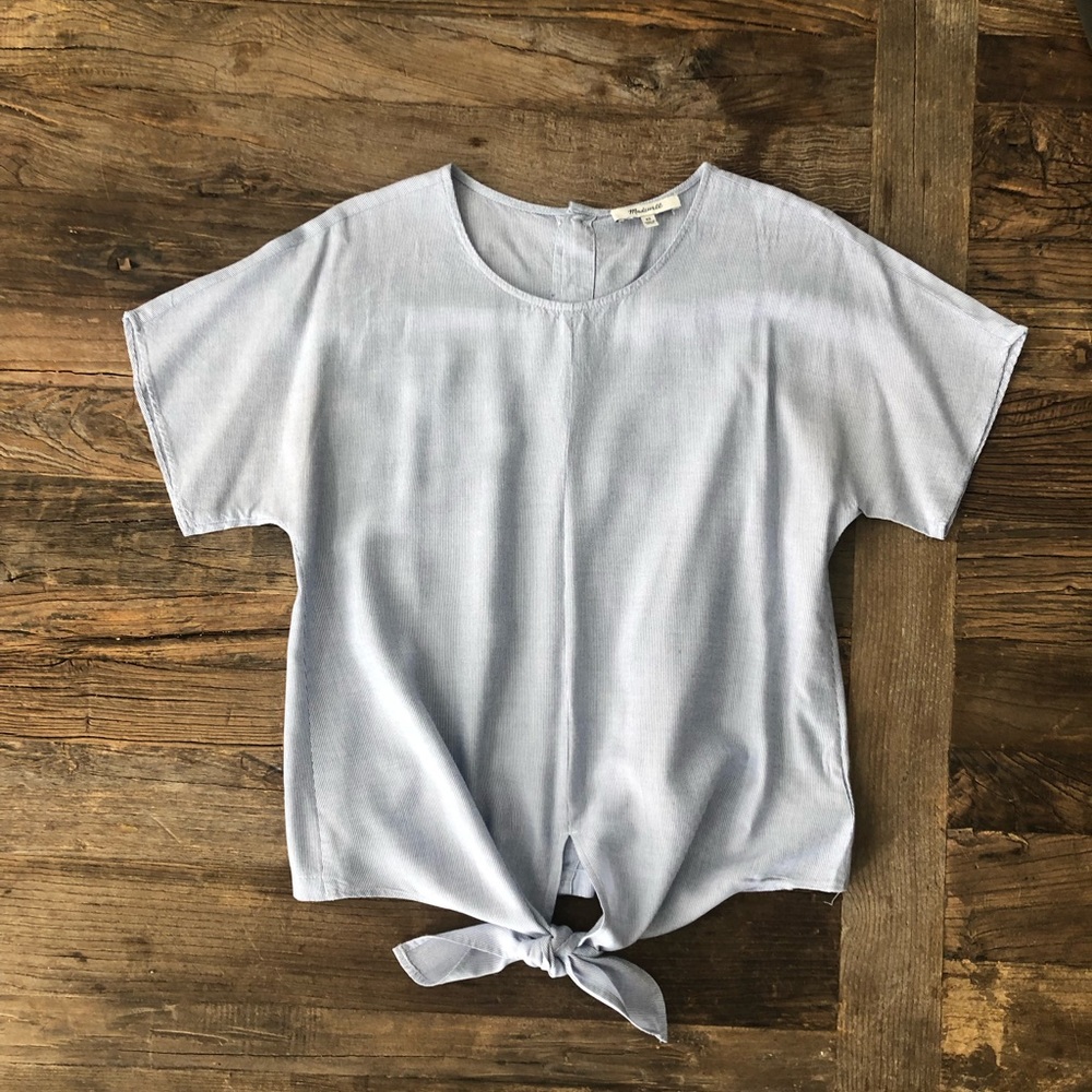 Madewell tie-front tee with button-back detail